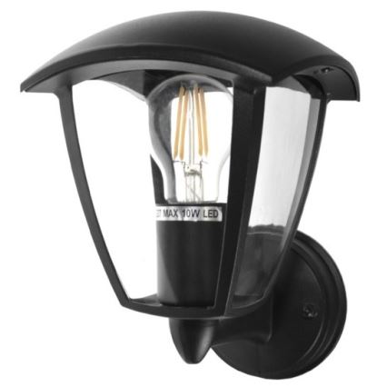 Вуличний настінний світильник SURVA 1xE27/60W/230V IP44 чорний