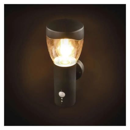 Вуличний настінний світильник з датчиком ARTEO 1xE27/15W/230V IP44