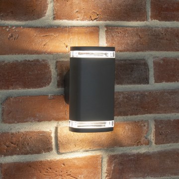 Вуличний настінний світильник ZEVI 2xGU10/10W/230V IP54 антрацит