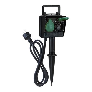 Вуличний садовий блок-колона з розетками IP44 + гумовий кабель 1,5 м