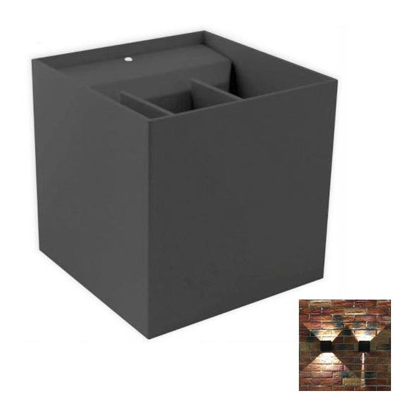 Вуличний світлодіодний настінний світильник 2xLED/3W/230V IP54 антрацит