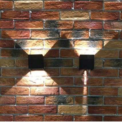 Вуличний світлодіодний настінний світильник 2xLED/3W/230V IP54 чорний