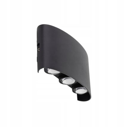 Вуличний світлодіодний настінний світильник ARROW 6xLED/1W/230V IP54 чорний