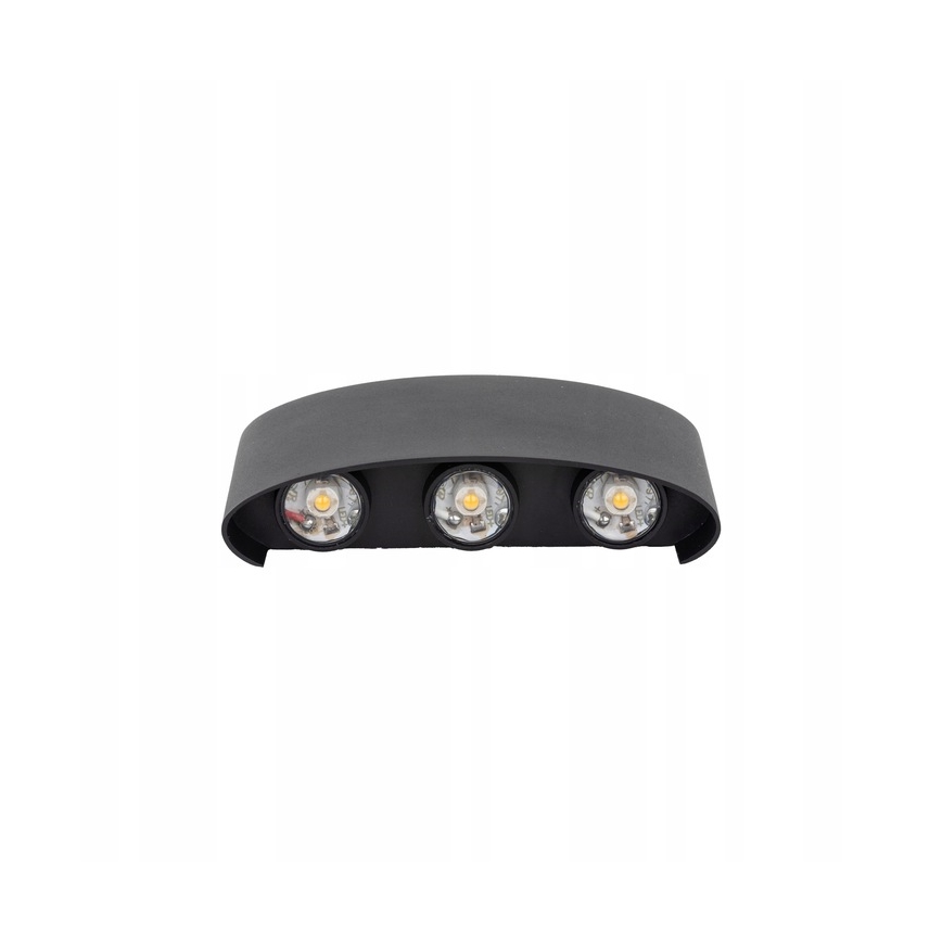 Вуличний світлодіодний настінний світильник ARROW 6xLED/1W/230V IP54 чорний