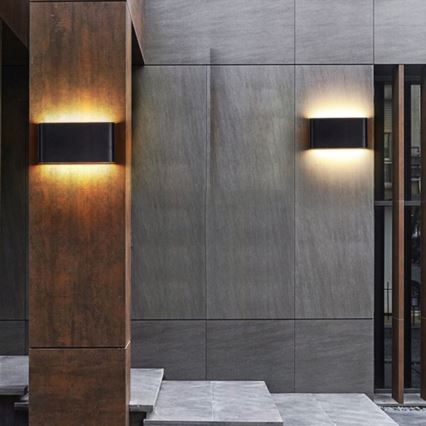 Вуличний світлодіодний настінний світильник FLOW 2xLED/3W/230V IP54 4000K антрацит