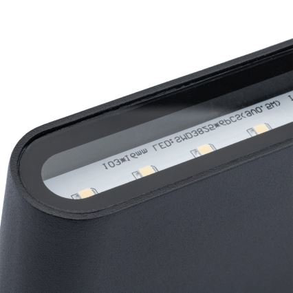 Вуличний світлодіодний настінний світильник FLOW 2xLED/3W/230V IP54 чорна