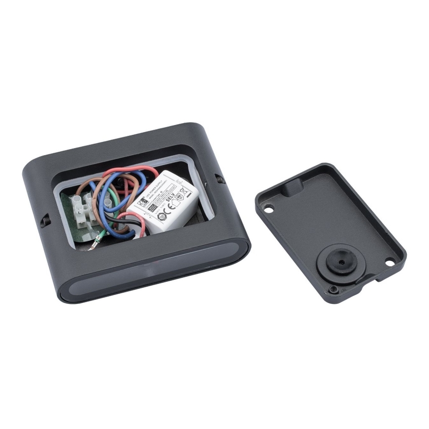 Вуличний світлодіодний настінний світильник FLOW 2xLED/3W/230V IP54 чорна