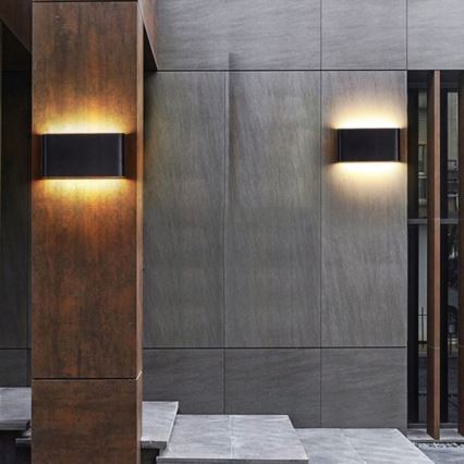 Вуличний світлодіодний настінний світильник FLOW 2xLED/6W/230V IP54 3000K антрацит