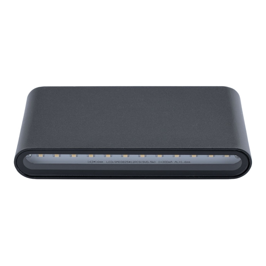 Вуличний світлодіодний настінний світильник FLOW 2xLED/6W/230V IP54 чорна