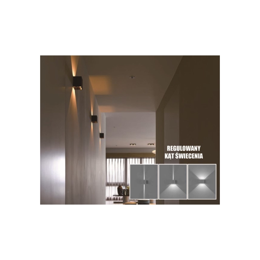 Вуличний світлодіодний настінний світильник KREON 2xLED/3W/230V IP54 4000K чорний