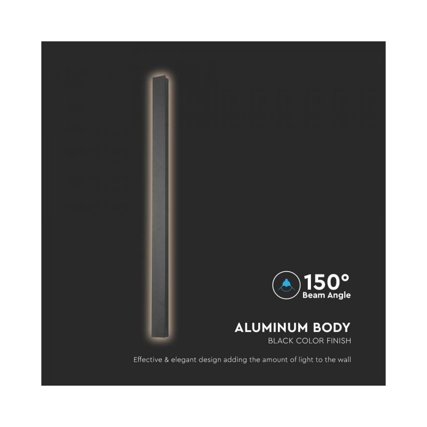 Вуличний світлодіодний настінний світильник LED/10W/230V 4000K IP65 чорний