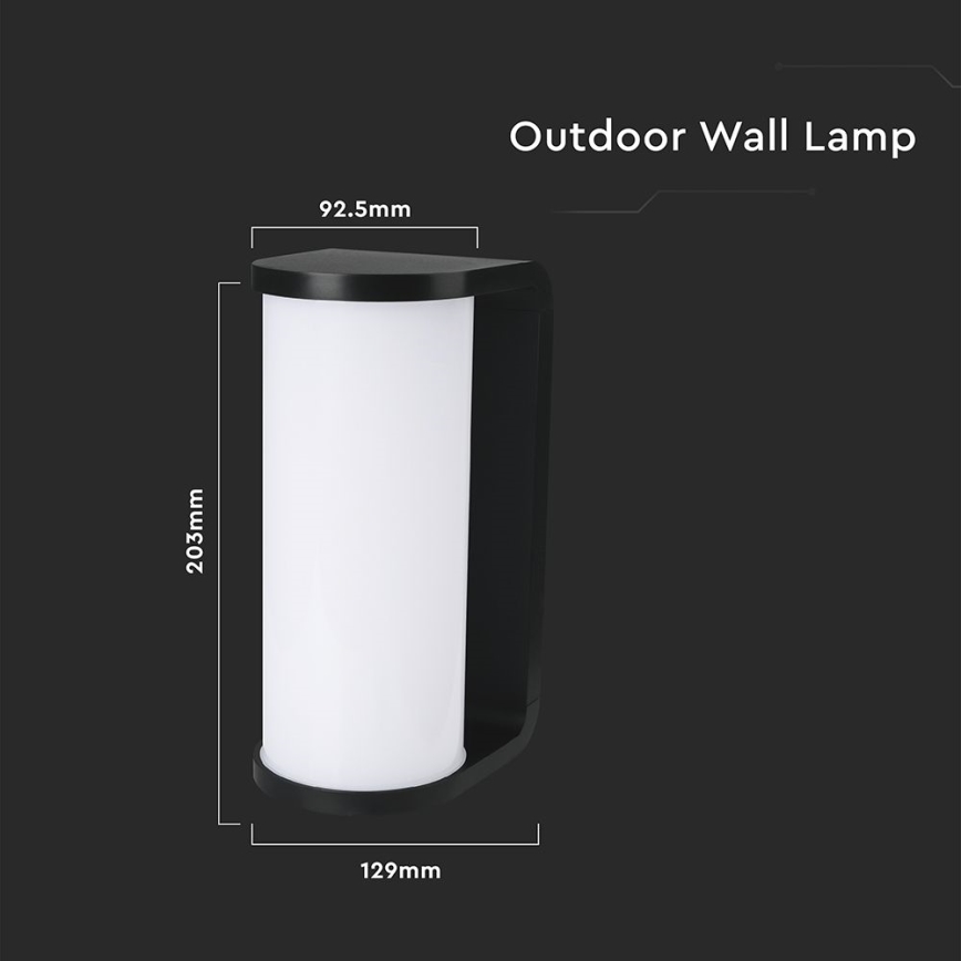Вуличний світлодіодний настінний світильник LED/12W/230V 3000/4200/6500K IP65 чорний