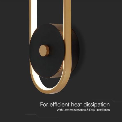 Вуличний світлодіодний настінний світильник LED/15W/230V IP54 3000K латунь