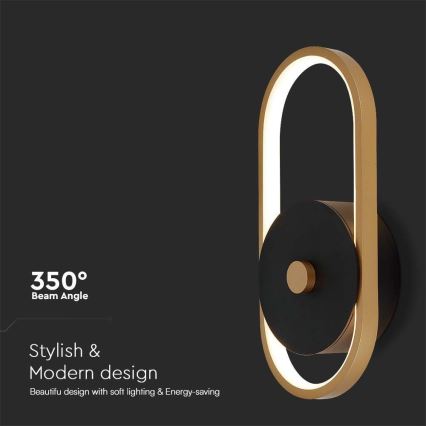 Вуличний світлодіодний настінний світильник LED/15W/230V IP54 3000K латунь