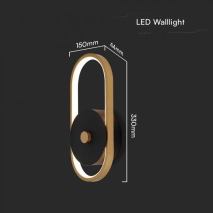 Вуличний світлодіодний настінний світильник LED/15W/230V IP54 4000K латунь