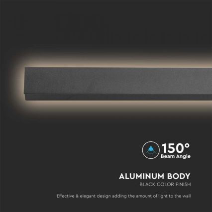 Вуличний світлодіодний настінний світильник LED/23W/230V 3000K IP65 чорний