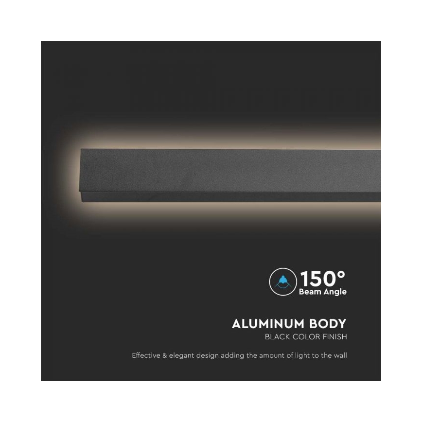 Вуличний світлодіодний настінний світильник LED/23W/230V 3000K IP65 чорний