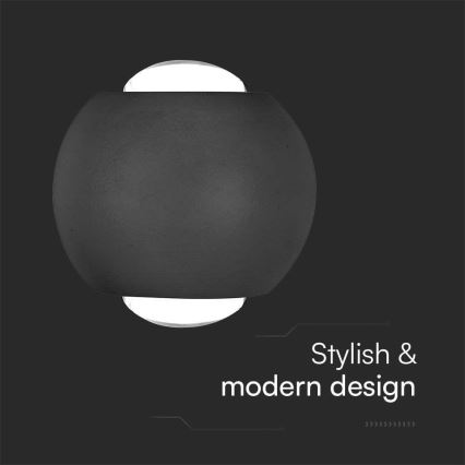 Вуличний світлодіодний настінний світильник LED/2W/230V 3000K IP54 чорний