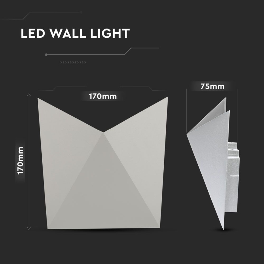 Вуличний світлодіодний настінний світильник LED/5W/230V 4000K IP65 сірий