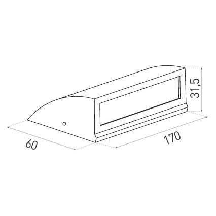 Вуличний світлодіодний настінний світильник LED/6W/230V IP54