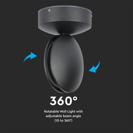 LED Вуличний настінний гнучкий світильник LED/7W/230V 4000K IP65 чорний