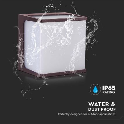 Вуличний світлодіодний настінний світильник LED/8W/230V IP65 4000K коричневий