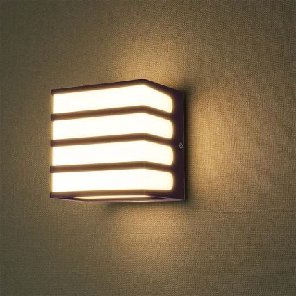 Вуличний світлодіодний настінний світильник LED/8W/230V IP65 4000K коричневий