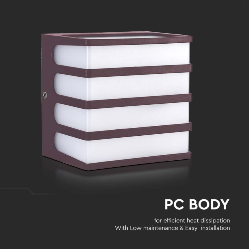 Вуличний світлодіодний настінний світильник LED/8W/230V IP65 4000K коричневий