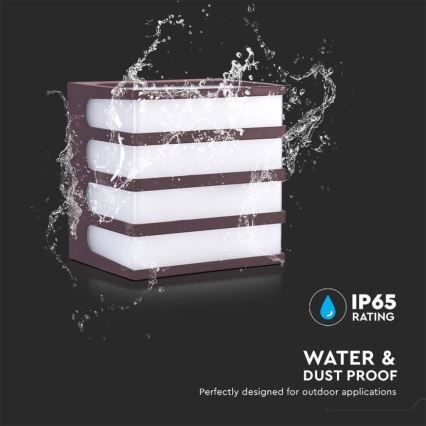 Вуличний світлодіодний настінний світильник LED/8W/230V IP65 4000K коричневий