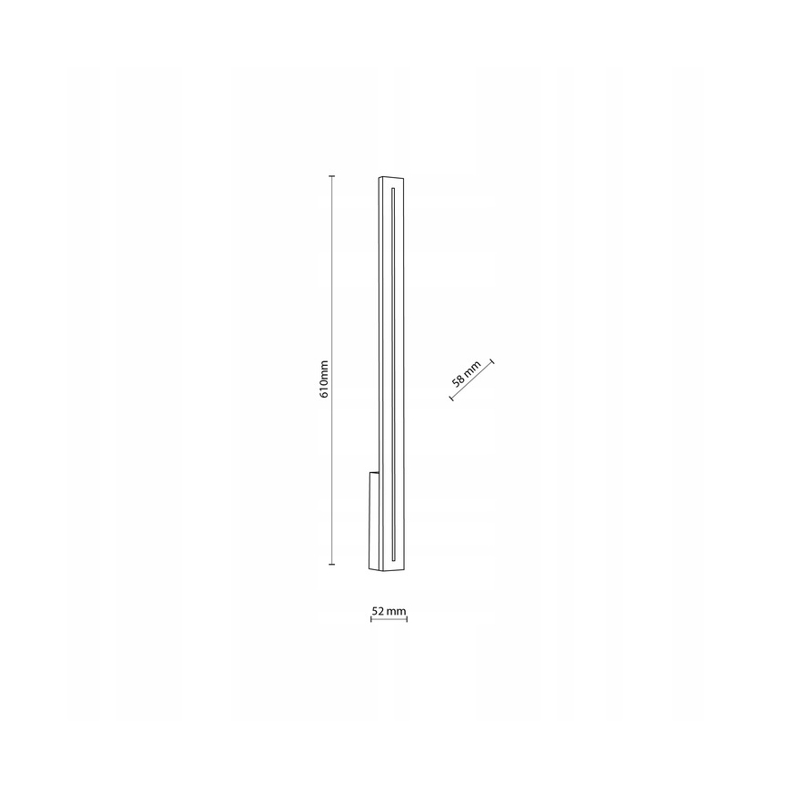 Вуличний світлодіодний настінний світильник LINEA LED/12W/230V IP65 61 см антрацит