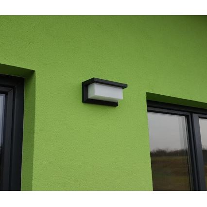Вуличний світлодіодний настінний світильник з датчиком LED/12W/230V IP54 чорний