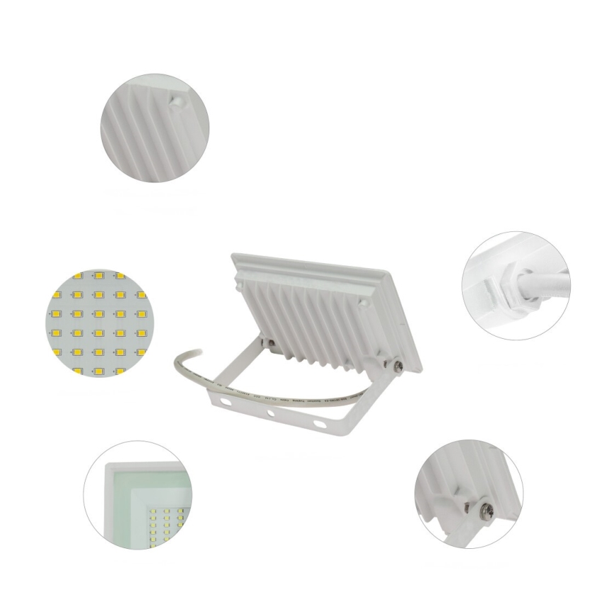 Вуличний світлодіодний прожектор NOCTIS LUX 3 LED/30W/230V 3000K IP65 білий