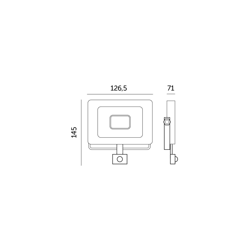 Вуличний світлодіодний прожектор з датчиком LED/20W/230V IP44 6500K чорний