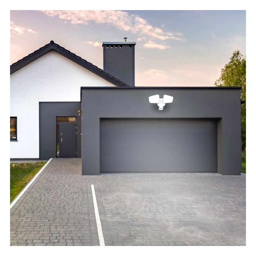 Вуличний світлодіодний прожектор з датчиком LED/24W/230V 3000/4000/6000K IP54 білий