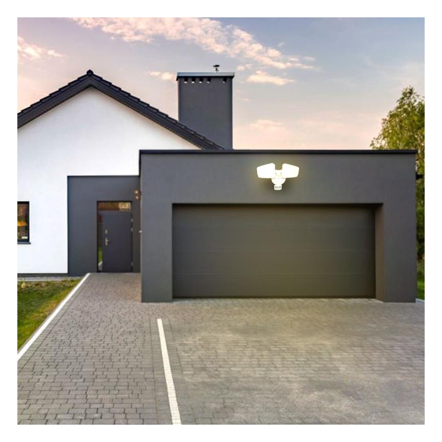 Вуличний світлодіодний прожектор з датчиком LED/24W/230V 3000/4000/6000K IP54 білий