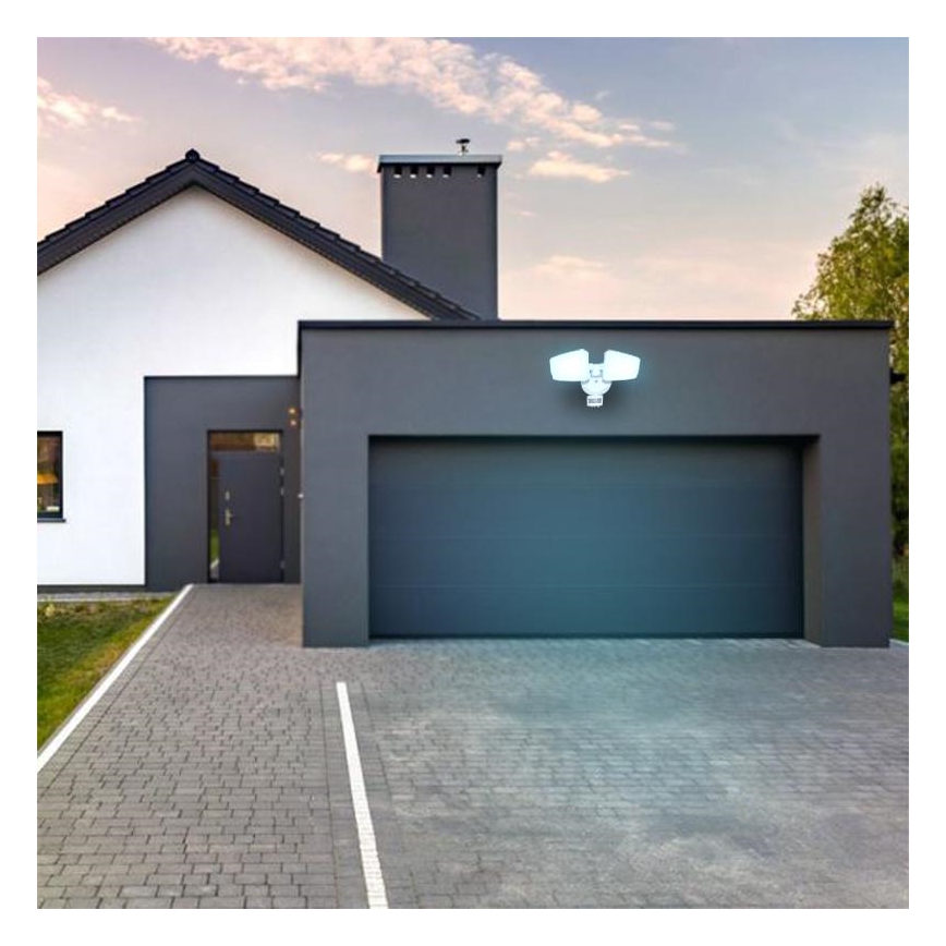 Вуличний світлодіодний прожектор з датчиком LED/24W/230V 3000/4000/6000K IP54 білий