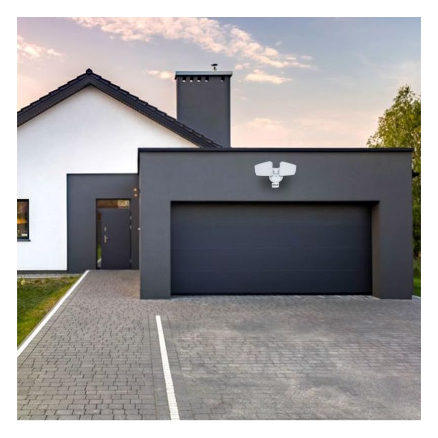 Вуличний світлодіодний прожектор з датчиком LED/24W/230V 3000/4000/6000K IP54 білий