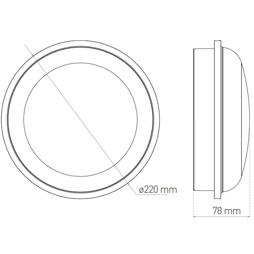 Вуличний світлодіодний стельовий світильник DARA LED/20W/230V IP65 чорний