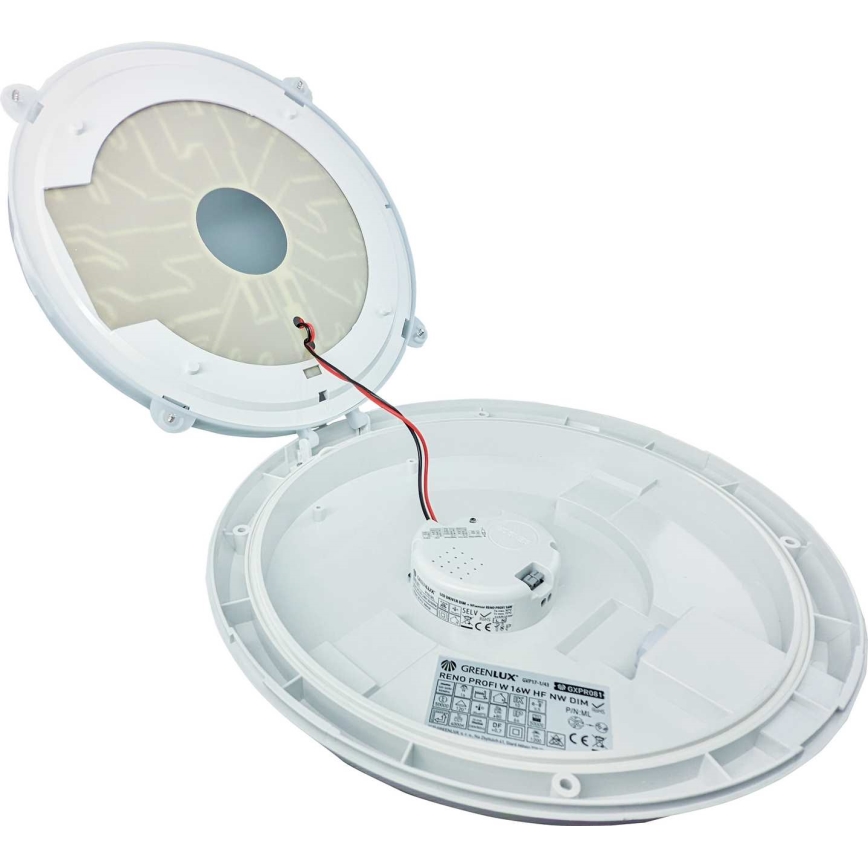 Вуличний світлодіодний стельовий світильник з датчиком RENO LED/16W/230V IP66 білий