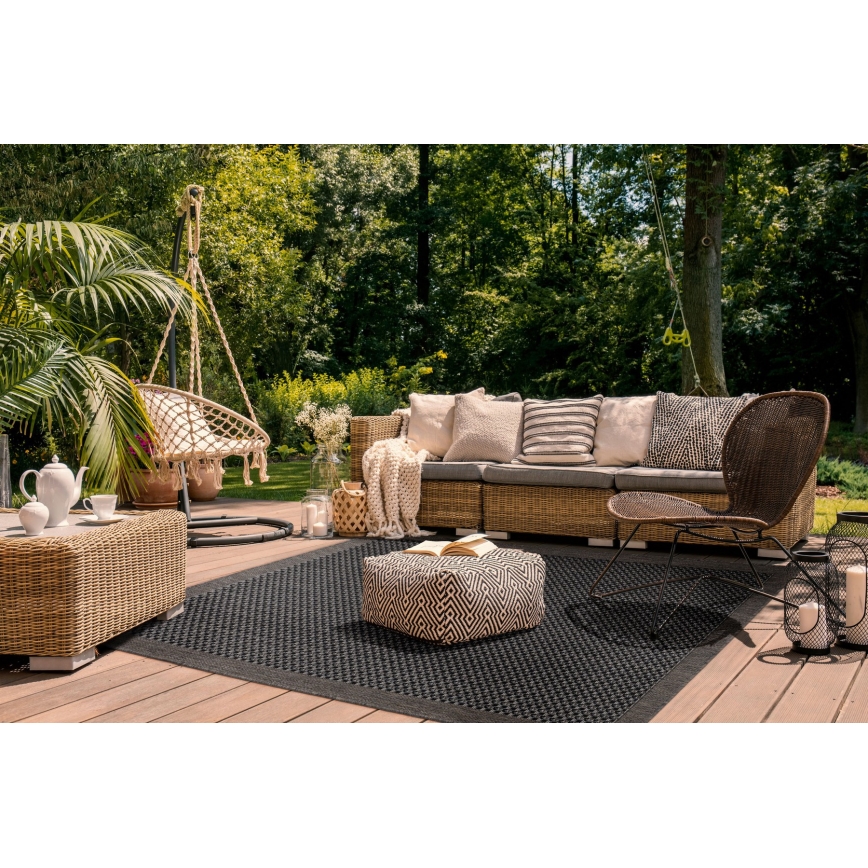 Вуличний килим EXPRESS NEW OUTDOOR 80x150 см антрацит/коричневий