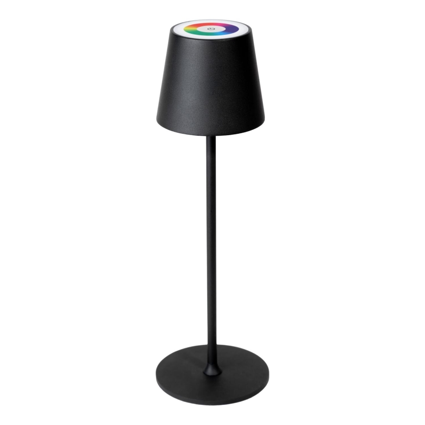 Вулична акумуляторна LED RGBW лампа з регулюванням яскравості LED/4W/4000 mAh 3000/4000/5500K IP44 чорний