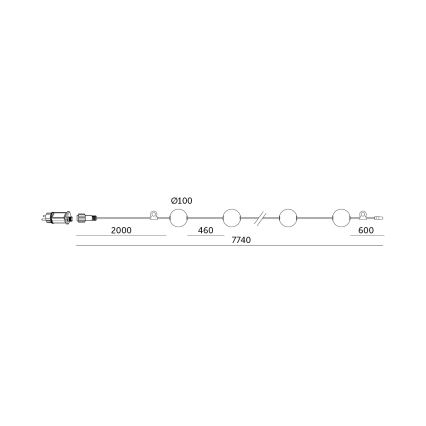 Вулична декоративна LED гірлянда 10xLED/0,8W/230V IP67 2500K 7,7 м