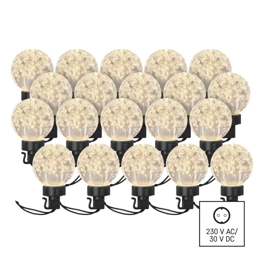 Вулична декоративна LED гірлянда 20xLED/12,6м IP44 теплий білий