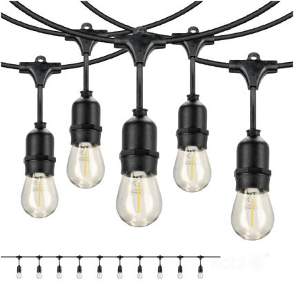 Вулична декоративна LED гірлянда BAJA ST64 10xE27/1W/230V 10,9м IP44 теплий білий