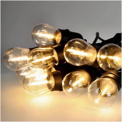 Вулична декоративна LED гірлянда BAJA ST64 10xE27/1W/230V 10,9м IP44 теплий білий