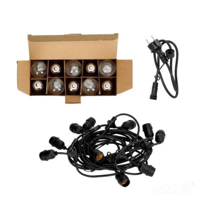 Вулична декоративна LED гірлянда BAJA ST64 10xE27/1W/230V 10,9м IP44 теплий білий