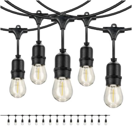 Вулична декоративна LED гірлянда BAJA ST64 15xE27/1W/230V 15,9м IP44 теплий білий