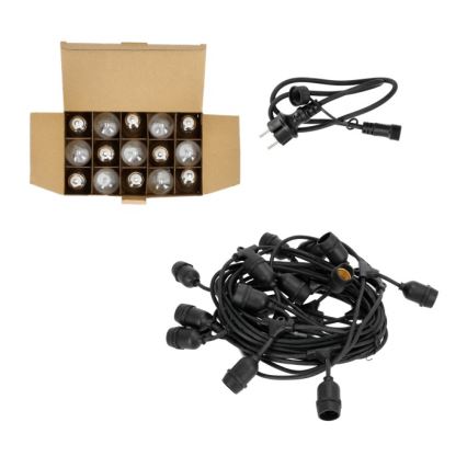 Вулична декоративна LED гірлянда BAJA ST64 15xE27/1W/230V 15,9м IP44 теплий білий
