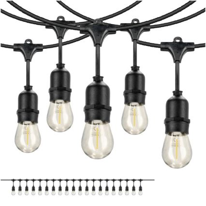 Вулична декоративна LED гірлянда BAJA ST64 20xE27/1W/230V 10,9м IP44 теплий білий