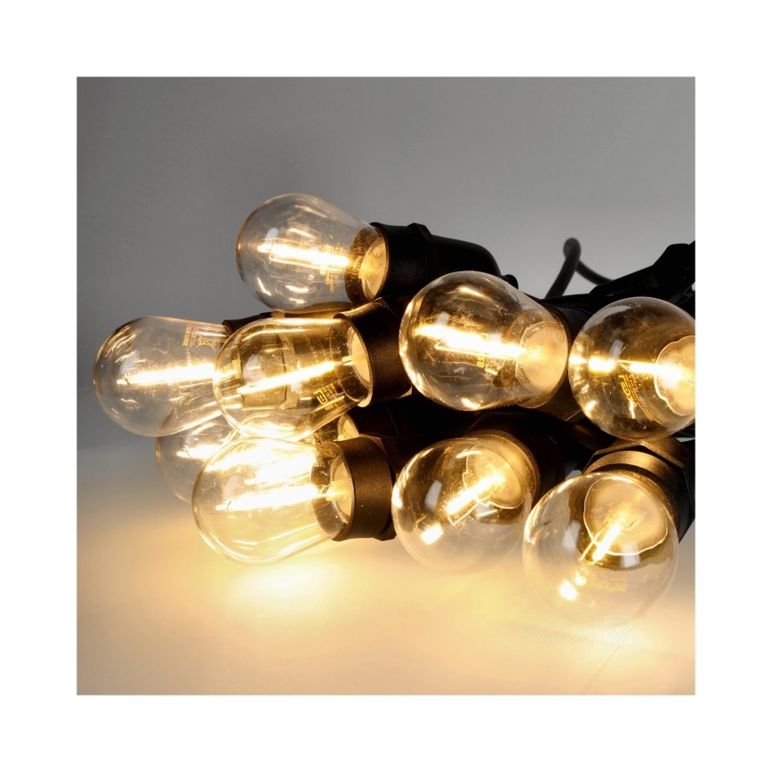 Вулична декоративна LED гірлянда BAJA ST64 20xE27/1W/230V 10,9м IP44 теплий білий